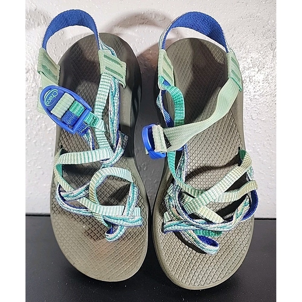 Chaco Z Cloud X2 Sandals Women Size 7 Comfort Sport Outdoors Hiking Striped Blue